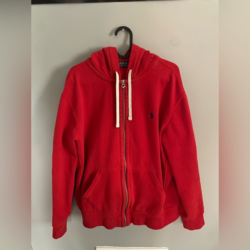 Red polo zip up men’s size L